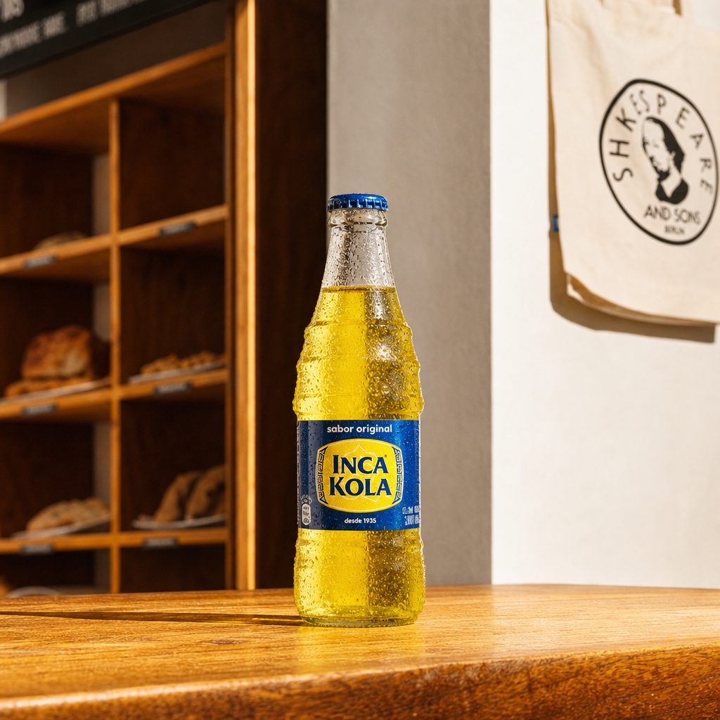 Bottled Inca Kola.